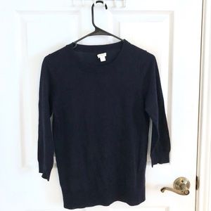 J. Crew navy blue 100% Merino Wool Sweater